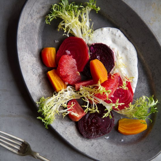 Roasted Beets and Frisee Salad