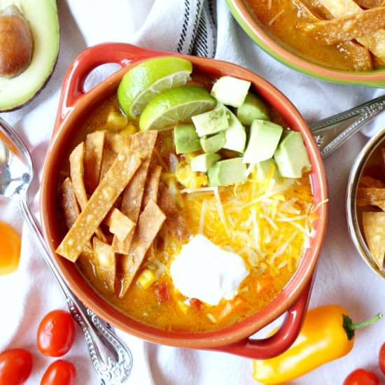 Crispy Chicken Tortilla Soup