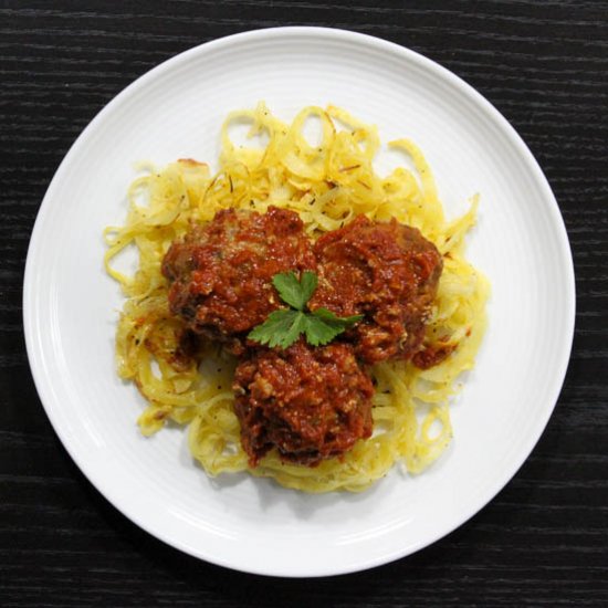 Paleo Italian Meatballs & “Spaghetti”