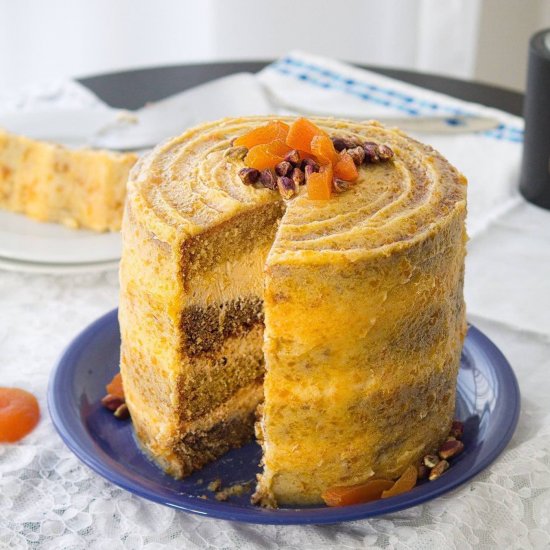 Pistachio Cake with Dried Apricots