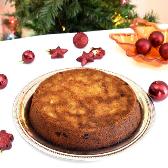 Eggless Wheat Jaggery Fruit Cake