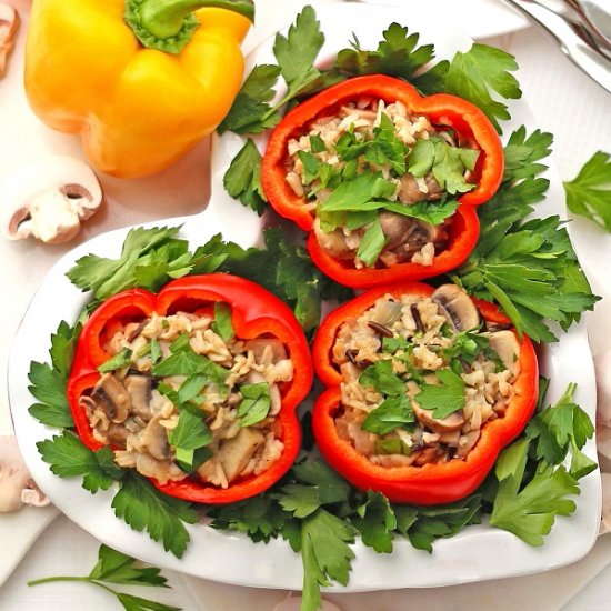 Bell Peppers Stuffed with Mushrooms