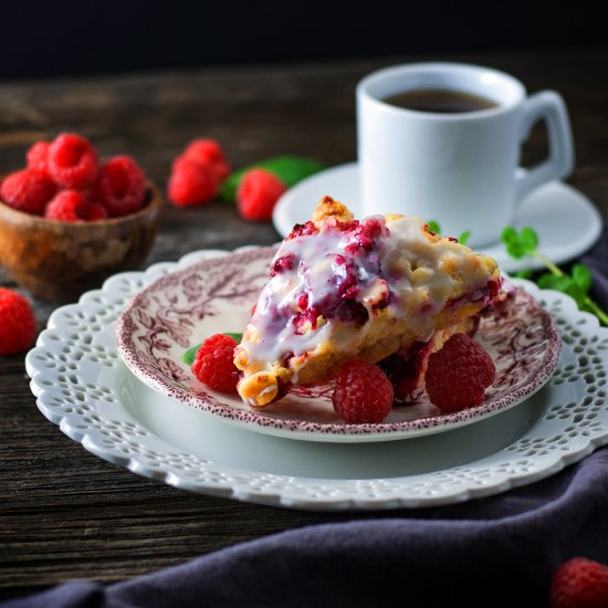 Raspberry White Chocolate Scones