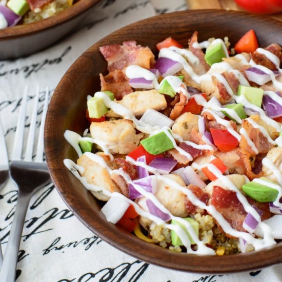 Bacon Ranch Chicken Quinoa Bowls