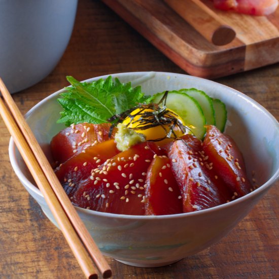 Soy Marinated Tuna Rice Bowl