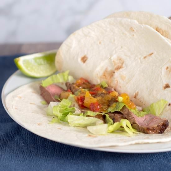 Chipotle Lime Flank Steak Tacos