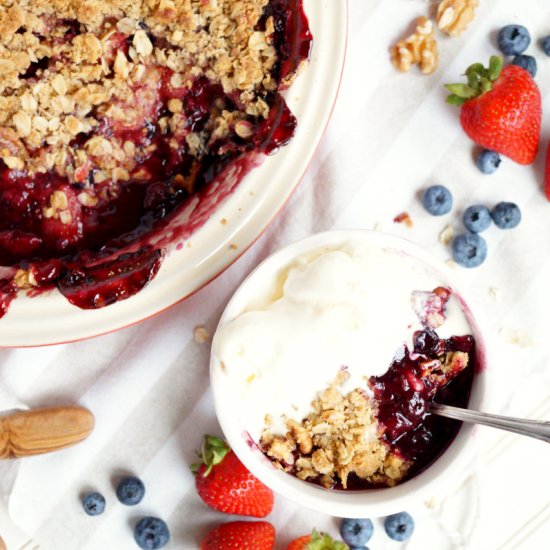 Brown Butter Triple Berry Crisp