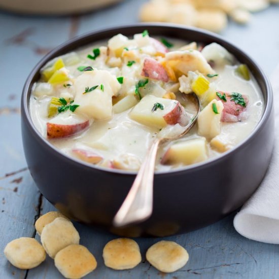 Healthy New England Seafood Chowder