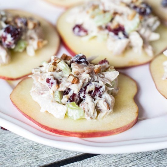 Chicken Salad on Apple Slices