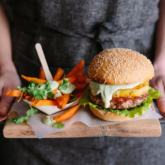 Pork & pineapple burger