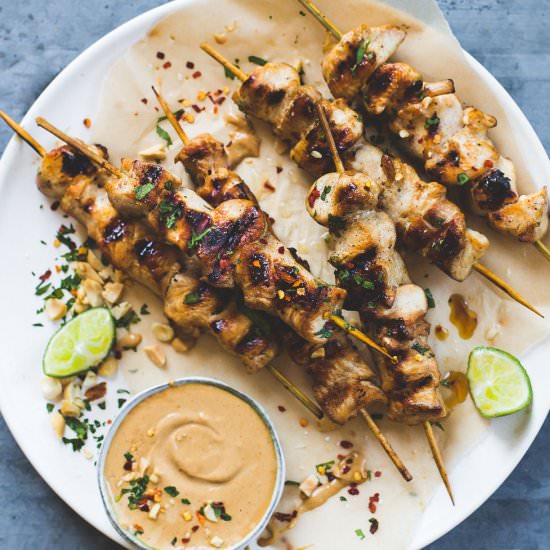 Thai Chicken Skewers & Peanut Sauce