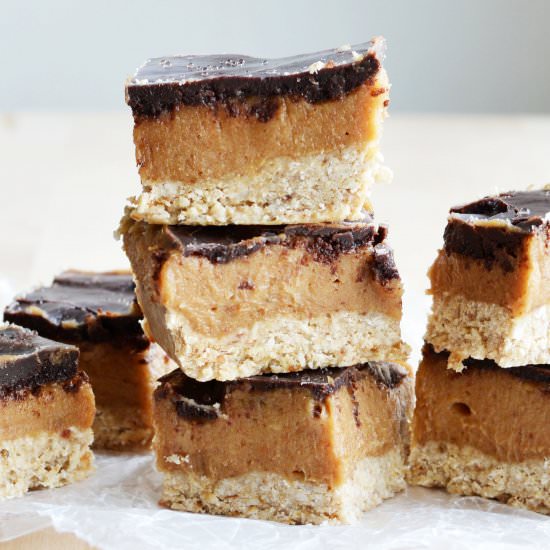 No-Bake Chocolate PB Caramel Bars