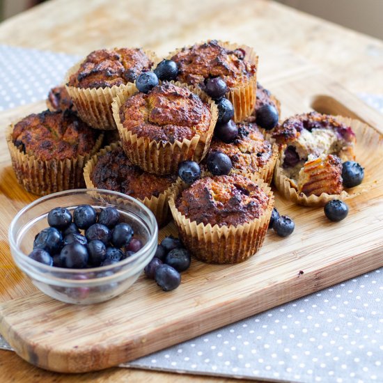 Paleo Blueberry Banana Muffins