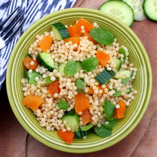 Israeli Couscous, Apricot, Cucumber