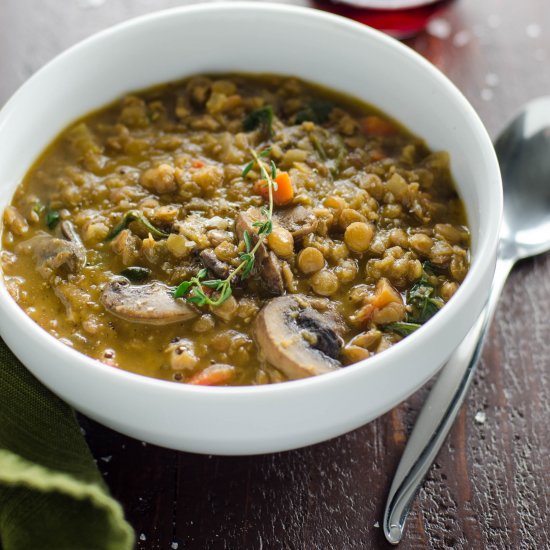 Savory Lentil Stew with Mushrooms