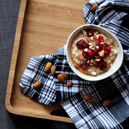 Cranberry Bakewell Porridge