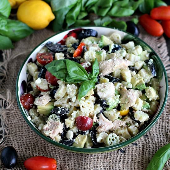 Greek Tuna Pasta Salad