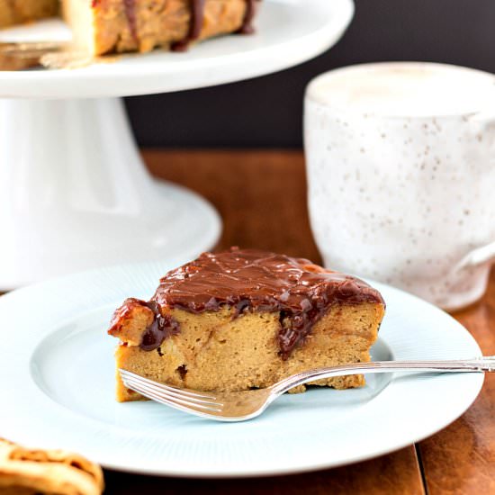 Chocolate Doughnut Bread Pudding