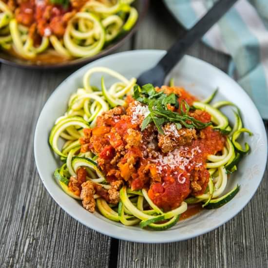 Turkey Bolognese with Zoodles