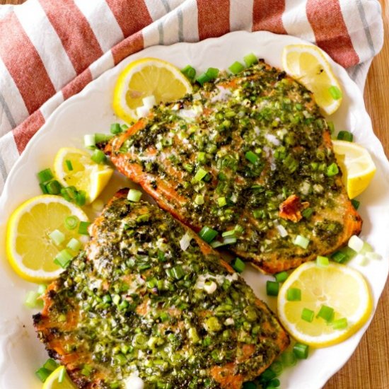 Grilled Italian Pesto Salmon