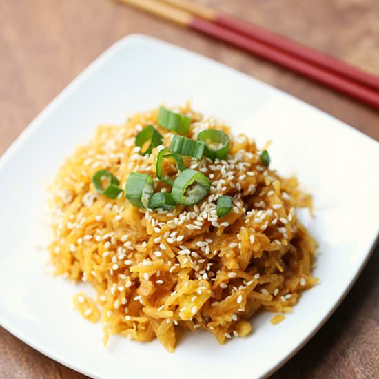 Spaghetti Squash with Peanut Sauce