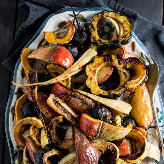 Roasted Root Vegetables + Pears