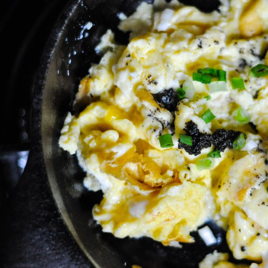 Heavenly truffled scrambled eggs