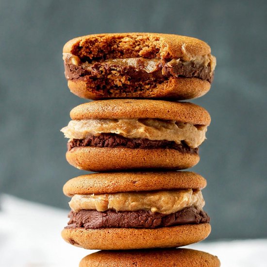 Caramel Chocolate Sandwich Cookies