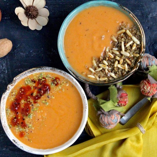 Roasted Sweet Potato & Pumpkin Soup