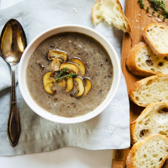 Mushroom and Lentil Soup