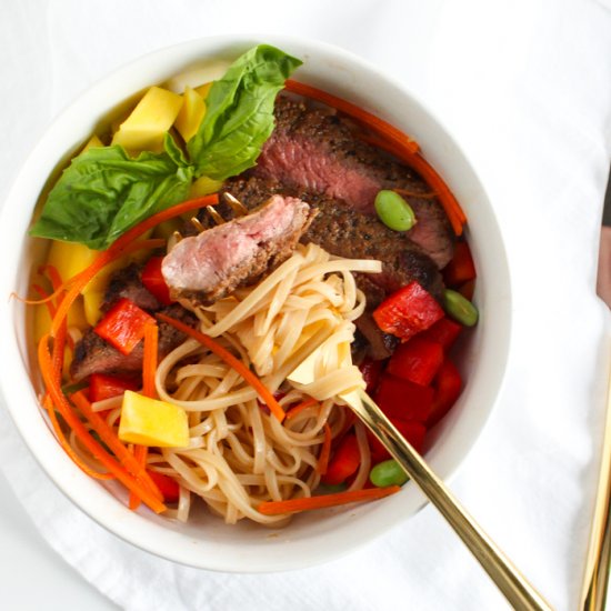 Thai Steak & Mango Noodle Bowls