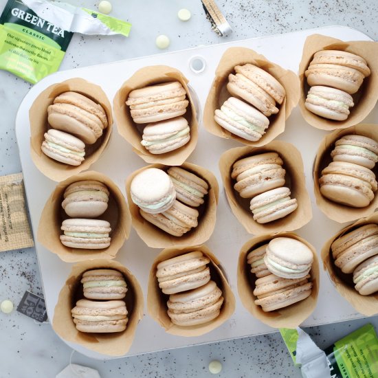 Vanilla Chai & Green Tea Macarons