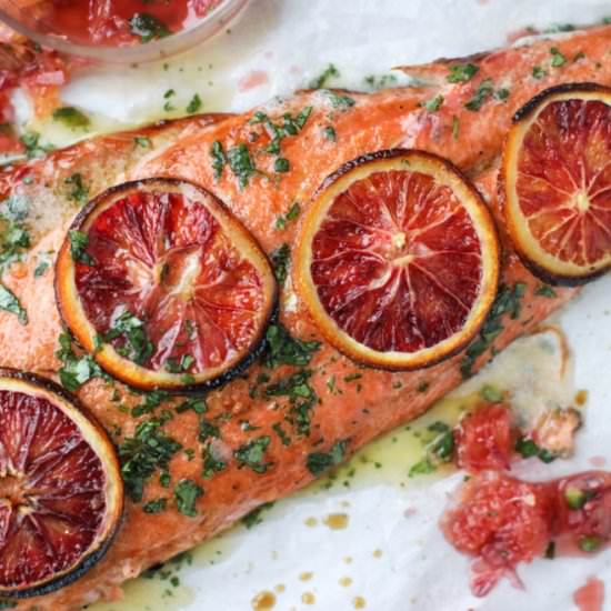 Winter citrus butter salmon