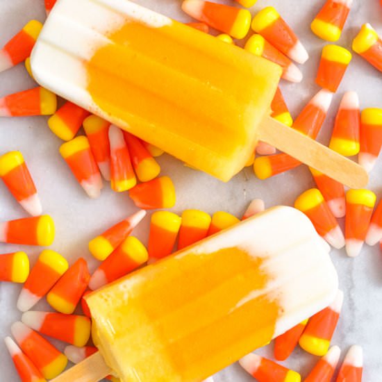 Candy Corn Ice Pops