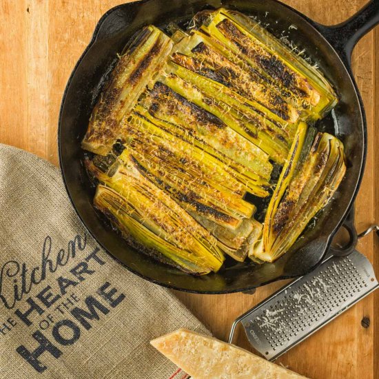 braised leeks with parmesan