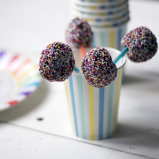 Raw brownie cake pops