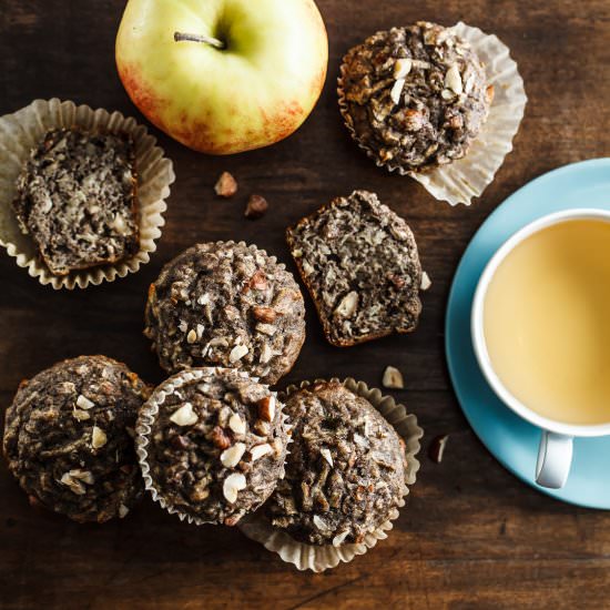 apple-hazelnut-buckwheat muffins