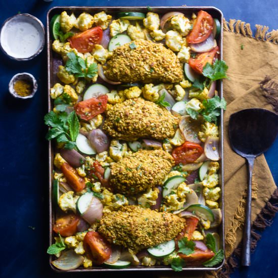 Sheet Pan Curry Cashew Chicken