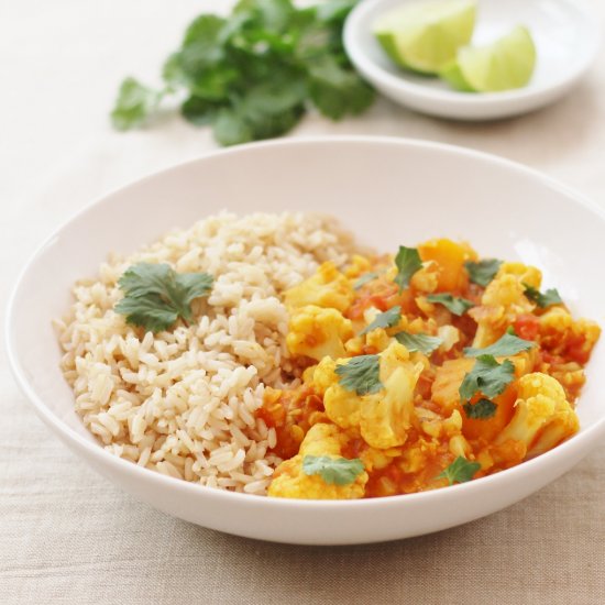 Squash, Cauliflower and Lentil Dhal