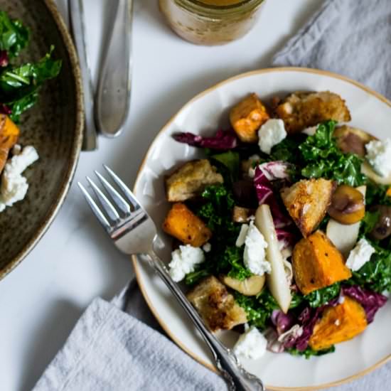 winter salad + apple cider dressing