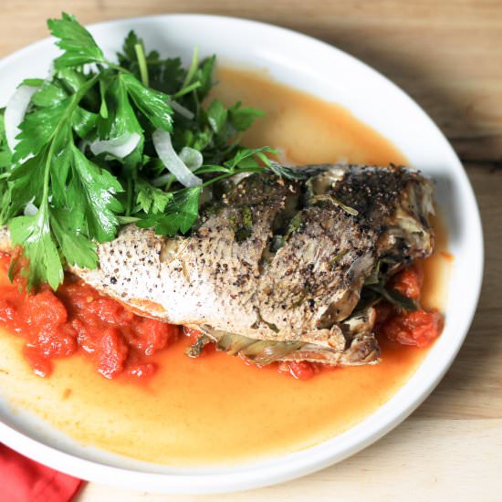 Baked Snapper with Tomato