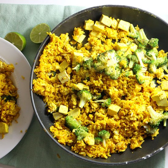 Fried Rice with Roasted Broccoli