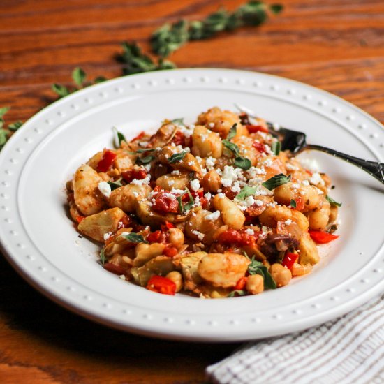 Quick Vegetarian Greek Gnocchi