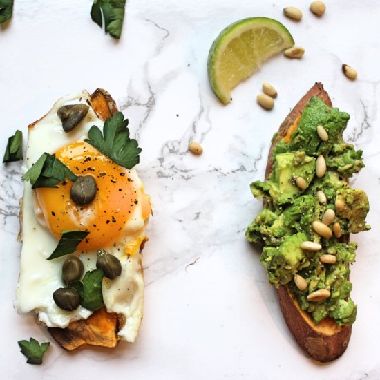 Sweet Potato Toast Three Ways