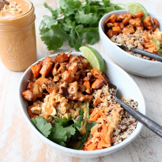 Peanut Sweet Potato Buddha Bowl