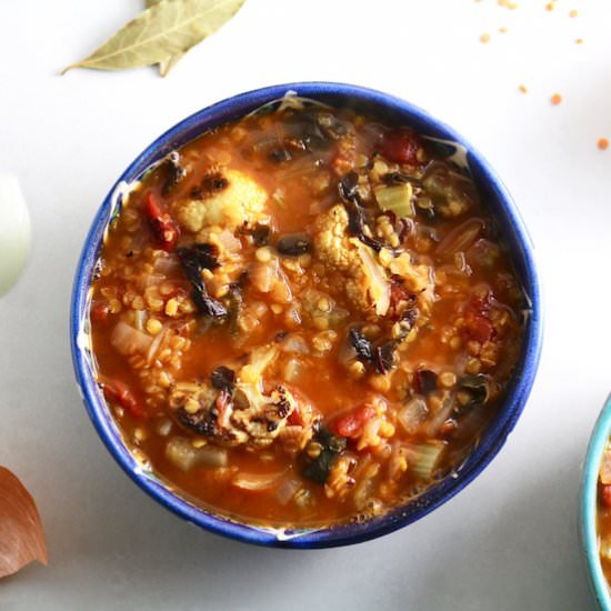 Red Lentil and Cauliflower Soup