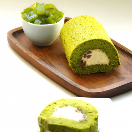 Uji Matcha Red Bean Cake with Jelly