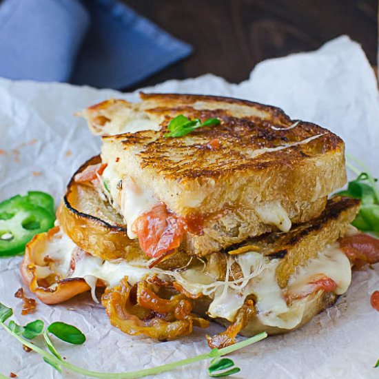 Crispy Pancetta Guava Grilled Chees