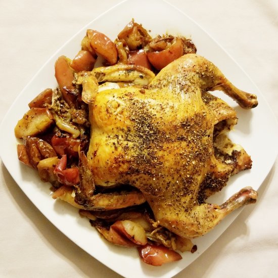 Herb Roasted Chicken with Apples