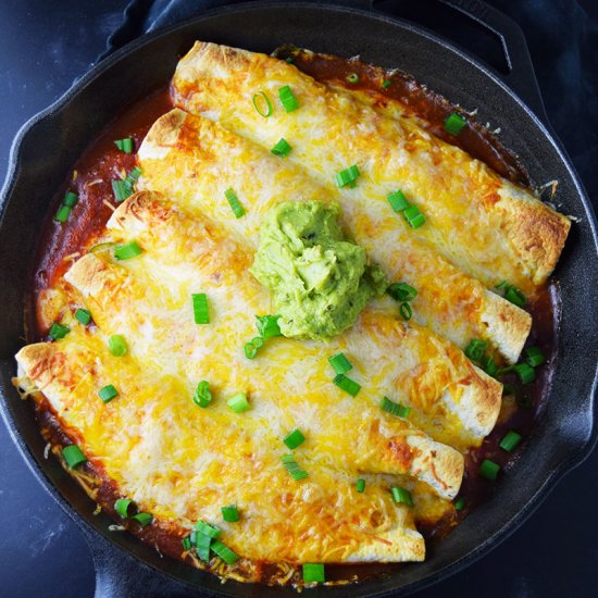 Skillet Chicken Enchiladas